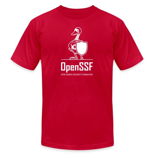 OpenSSF tall white logo - Unisex Jersey T-Shirt by Bella + Canvas