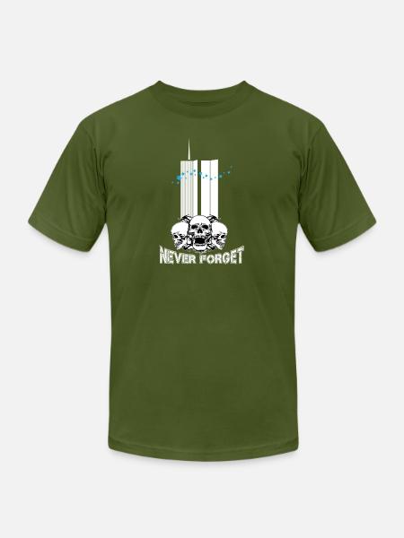 911 Never forget white - Unisex Jersey T-Shirt by Bella + Canvas - olive