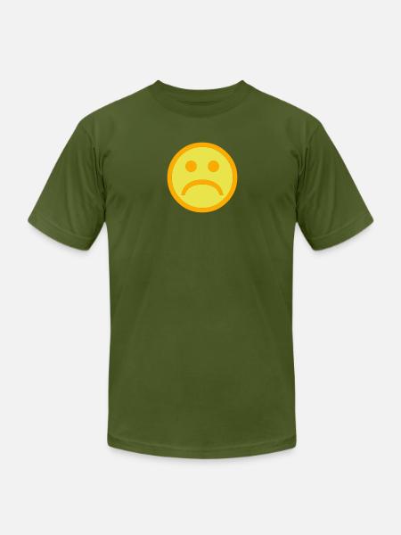 Sad Face - Unisex Jersey T-Shirt by Bella + Canvas - olive