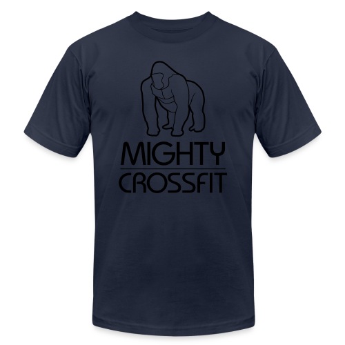 Mighty Crossfit Gorilla and text - Unisex Jersey T-Shirt by Bella + Canvas