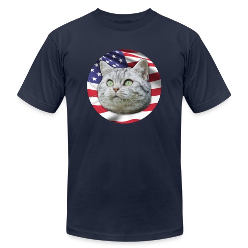 Patriotic Cat Flag - Unisex Jersey T-Shirt by Bella + Canvas