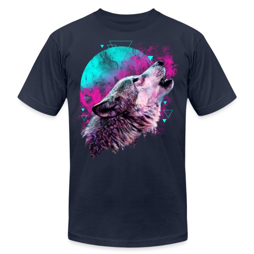 Colorful Wolf Howling T-shirt - Unisex Jersey T-Shirt by Bella + Canvas