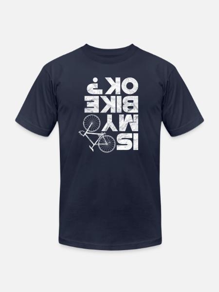 Is My Bike Ok? Mountain Bike MTB - Unisex Jersey T-Shirt by Bella + Canvas - navy