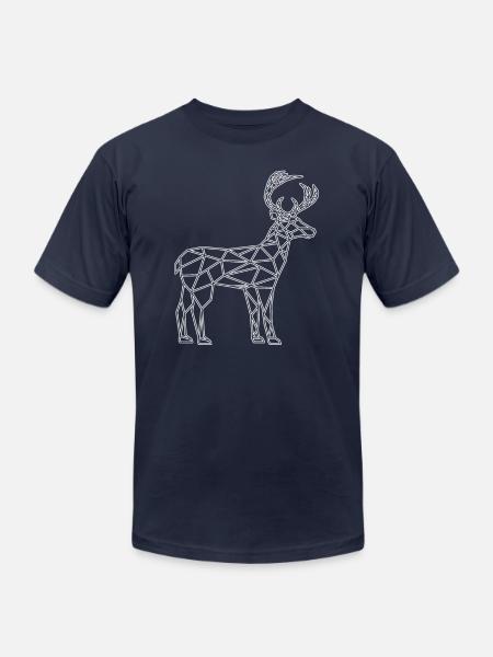 deer polygon - Unisex Jersey T-Shirt by Bella + Canvas - navy