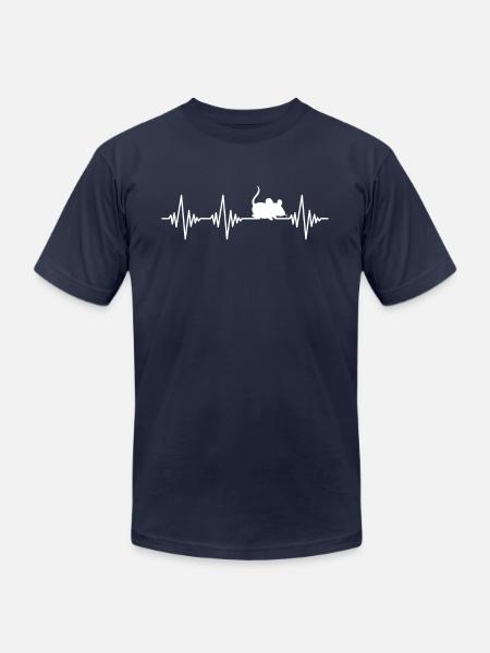 mouse heartbeat - Unisex Jersey T-Shirt by Bella + Canvas - navy