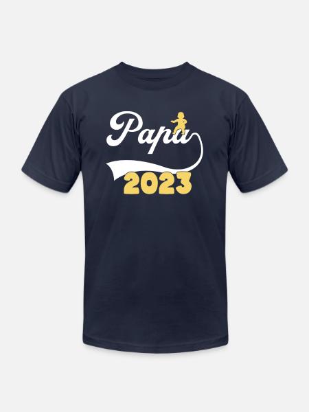 papa 2023 - Unisex Jersey T-Shirt by Bella + Canvas - navy