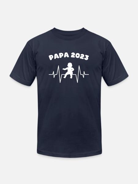papa 2023 - Unisex Jersey T-Shirt by Bella + Canvas - navy