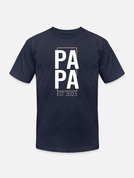 papa 2023 - Unisex Jersey T-Shirt by Bella + Canvas - navy