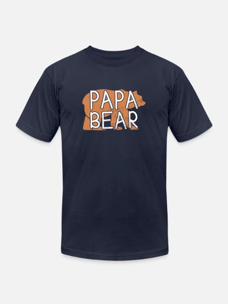 papa bear - Unisex Jersey T-Shirt by Bella + Canvas - navy