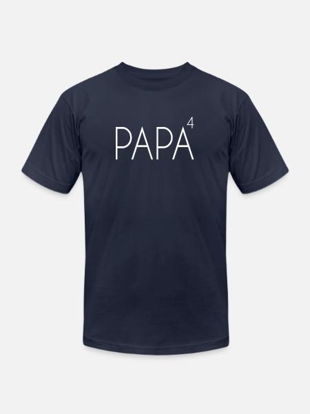 papa of 4 - Unisex Jersey T-Shirt by Bella + Canvas - navy
