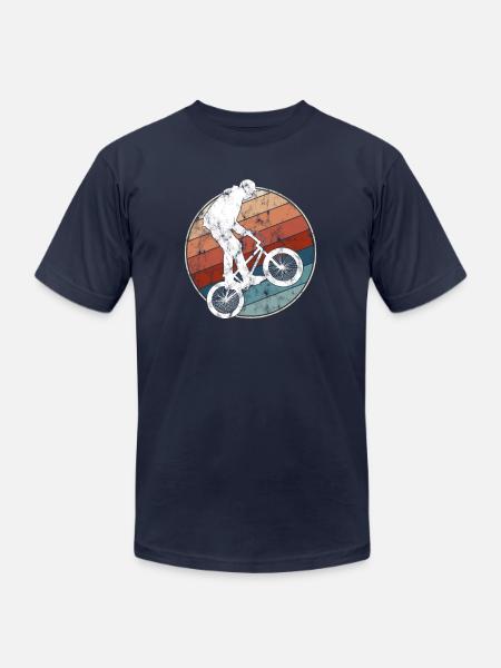 Retro BMX Rider - Unisex Jersey T-Shirt by Bella + Canvas - navy