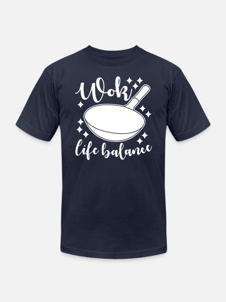 Wok Cooking Pan - Unisex Jersey T-Shirt by Bella + Canvas - navy
