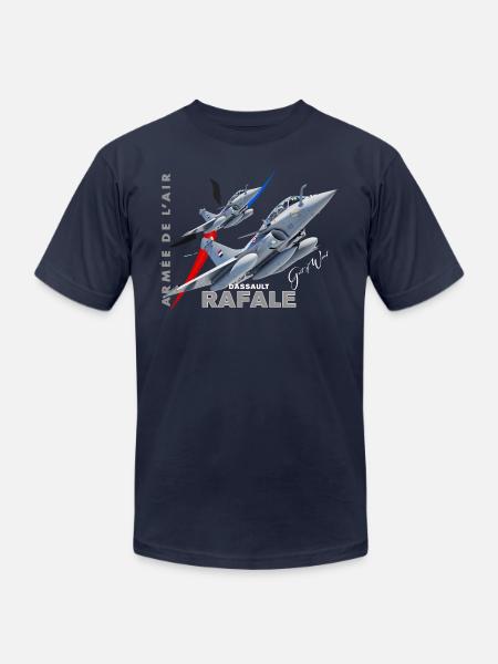 Dassault Rafale French Fighterjet - Unisex Jersey T-Shirt by Bella + Canvas - navy