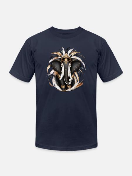 Golden Elephant - Unisex Jersey T-Shirt by Bella + Canvas - navy