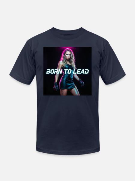 Cyberpunk Aesthetic — Neon Command Presence - Unisex Jersey T-Shirt by Bella + Canvas - navy
