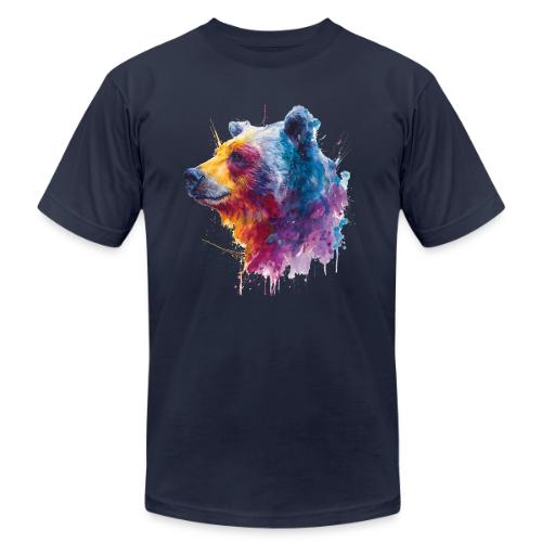 Watercolor Bear Portrait - Unisex Jersey T-Shirt by Bella + Canvas