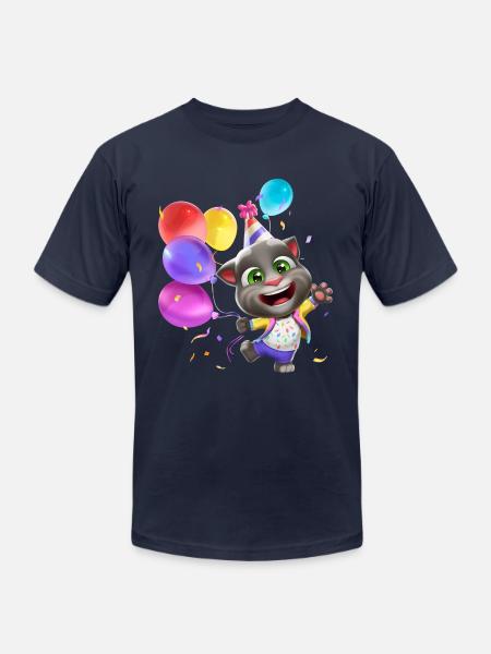 Talking Tom Birthday Balloons - Unisex Jersey T-Shirt by Bella + Canvas - navy