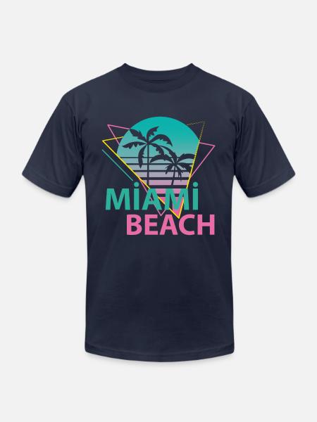 Miami Beach - Unisex Jersey T-Shirt by Bella + Canvas - navy