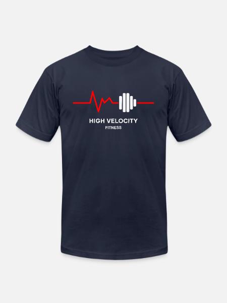 High Velocity Fitness T-Shirt - Unisex Jersey T-Shirt by Bella + Canvas - navy