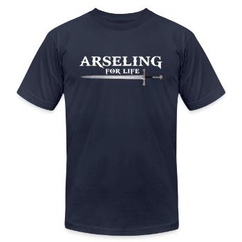 Arseling For Life Vintage Sword Kingdom Life - Unisex Jersey T-Shirt by Bella + Canvas - navy - Front - Jose (178cm)