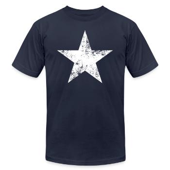 Distressed Bonnie Blue star flag tee - Unisex Jersey T-Shirt by Bella + Canvas - navy - Front - Jose (178cm)