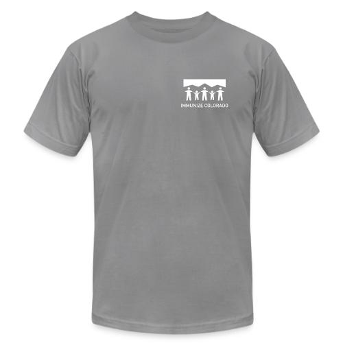 ImmunizeColorado vertical white - Unisex Jersey T-Shirt by Bella + Canvas