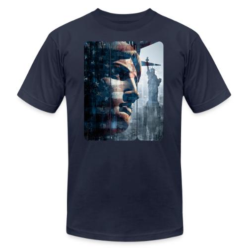 USA: Liberty in Three Visions - Unisex Jersey T-Shirt by Bella + Canvas