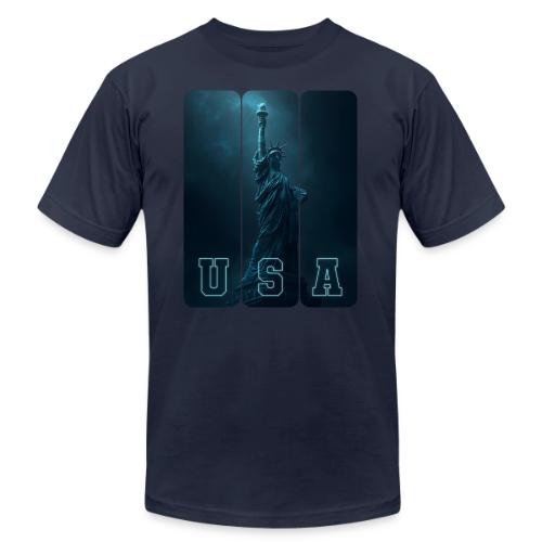 Neon Liberty USA Triptych - Unisex Jersey T-Shirt by Bella + Canvas