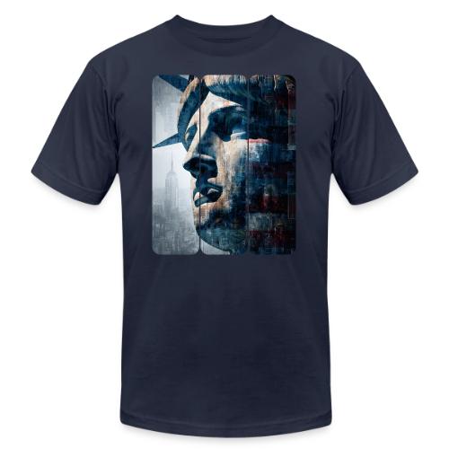 USA: Urban Liberty Triptych - Unisex Jersey T-Shirt by Bella + Canvas