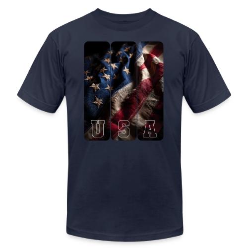 USA: Worn Stars and Stripes - Unisex Jersey T-Shirt by Bella + Canvas