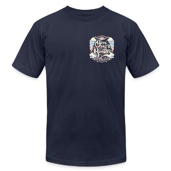 Give Me Romance - Unisex Jersey T-Shirt by Bella + Canvas - navy - Front - Jose (178cm)