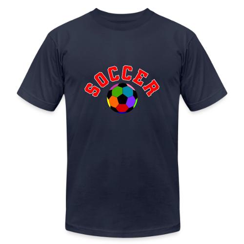 Soccer: Colorful Kick - Unisex Jersey T-Shirt by Bella + Canvas