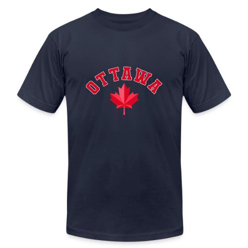 Ottawa with maple leaf - Unisex Jersey T-Shirt by Bella + Canvas