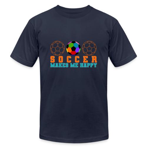 Soccer Makes Me Happy - Unisex Jersey T-Shirt by Bella + Canvas