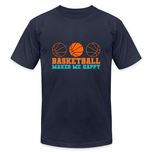 Basketball makes me happy - Unisex Jersey T-Shirt by Bella + Canvas