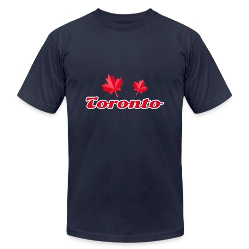 Toronto with two red maple leaves - Unisex Jersey T-Shirt by Bella + Canvas