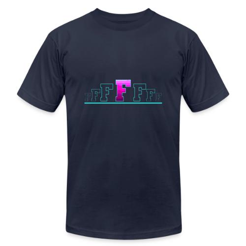 Letter F – Capital Varsity Alphabet Monogram - Unisex Jersey T-Shirt by Bella + Canvas