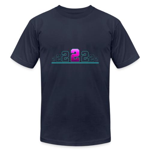 Number 2 in Magenta: Varsity Font - Unisex Jersey T-Shirt by Bella + Canvas