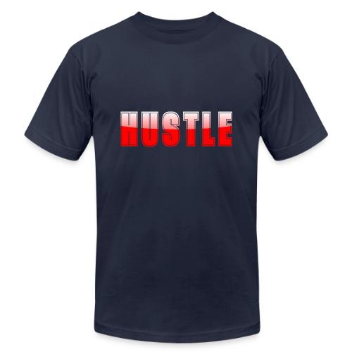 HUSTLE Bold Red Motivational Typography Design - Unisex Jersey T-Shirt by Bella + Canvas