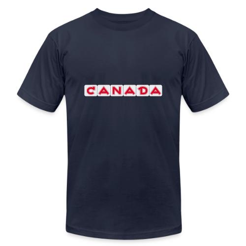 Canada, red letters on white background - Unisex Jersey T-Shirt by Bella + Canvas