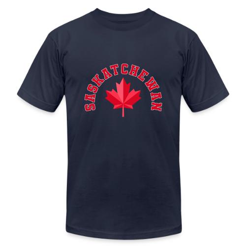 Saskatchewan with maple leaf - Unisex Jersey T-Shirt by Bella + Canvas