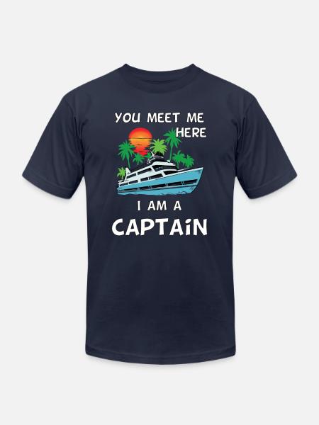 Captain Boat yacht - Unisex Jersey T-Shirt by Bella + Canvas - navy