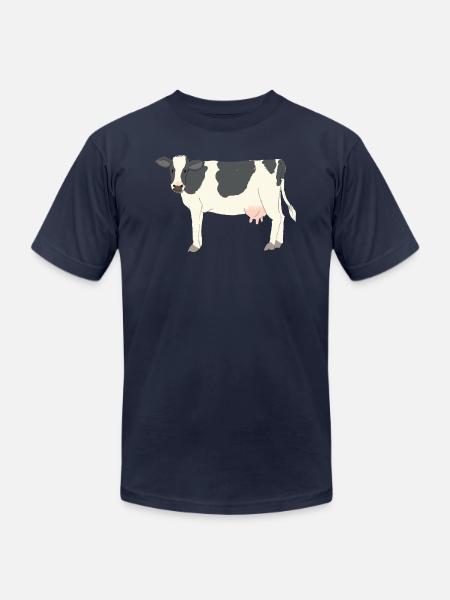 Black And White Cow - Unisex Jersey T-Shirt by Bella + Canvas - navy