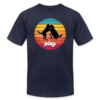 play - Unisex Jersey T-Shirt by Bella + Canvas - navy - Front - Jose (178cm)