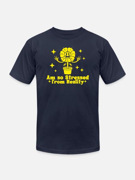 Stress From Reality Mono - Unisex Jersey T-Shirt by Bella + Canvas - navy