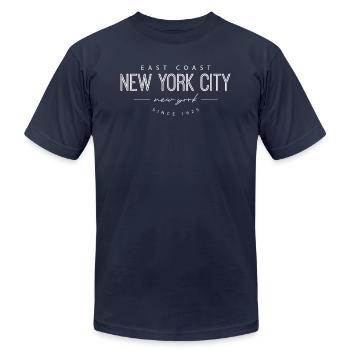 Ny City - Unisex Jersey T-Shirt by Bella + Canvas - navy - Front - Jose (178cm)