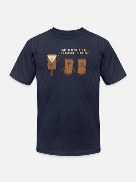Campfire girl - Unisex Jersey T-Shirt by Bella + Canvas - navy
