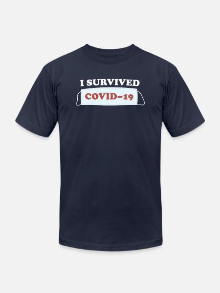 I SURVIVED COVID19 blue - Unisex Jersey T-Shirt by Bella + Canvas - navy