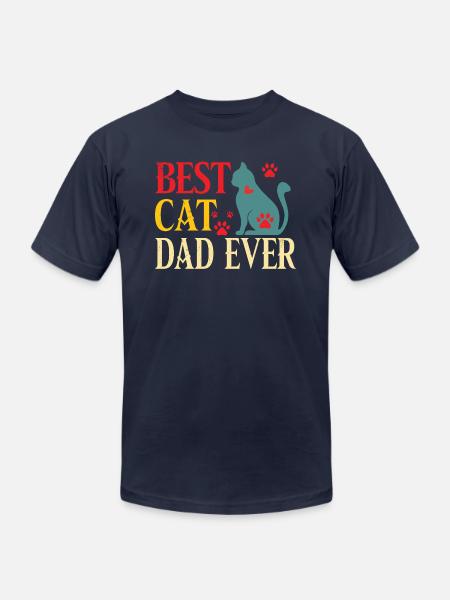 The best Cat Dad - Unisex Jersey T-Shirt by Bella + Canvas - navy