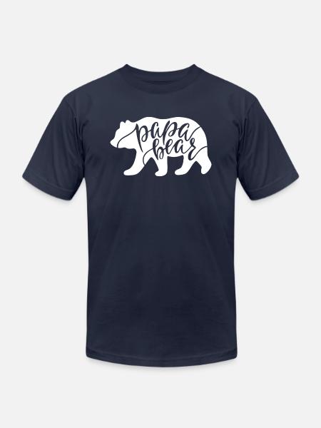 Papa Bear - Unisex Jersey T-Shirt by Bella + Canvas - navy